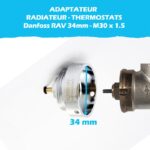 Raccord Radiateur Filetage Métal Adaptateur Radiateur BLUMKRAFT M28-M30 - Pour Vannes Vama Et Orkli Réfractaire Thermostat Smart
